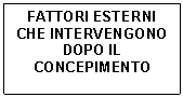 Text Box: FATTORI ESTERNI CHE INTERVENGONO DOPO IL CONCEPIMENTO